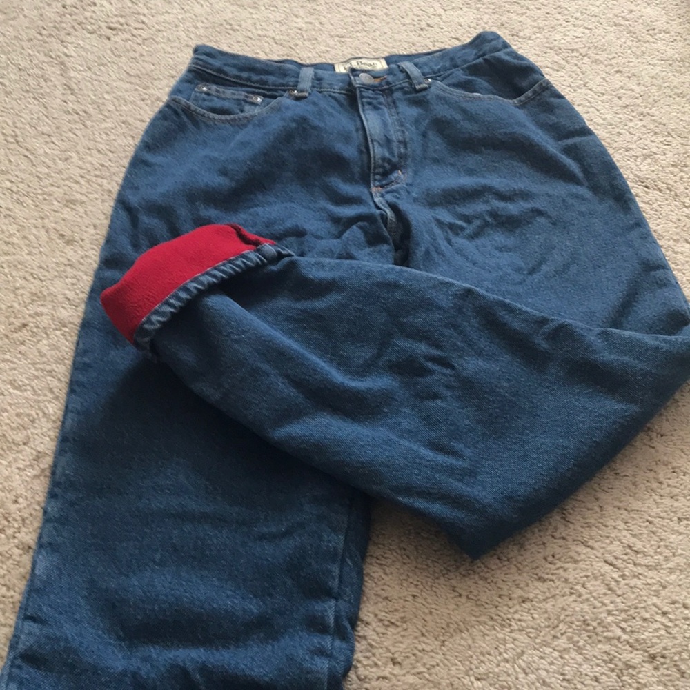 LL Bean Women’s Fleece lined Jeans Sz 8